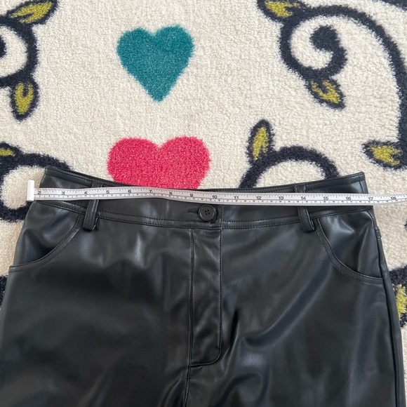 Topshop Faux Leather Straight Leg Pant Black Size 8 - Picture 10 of 14